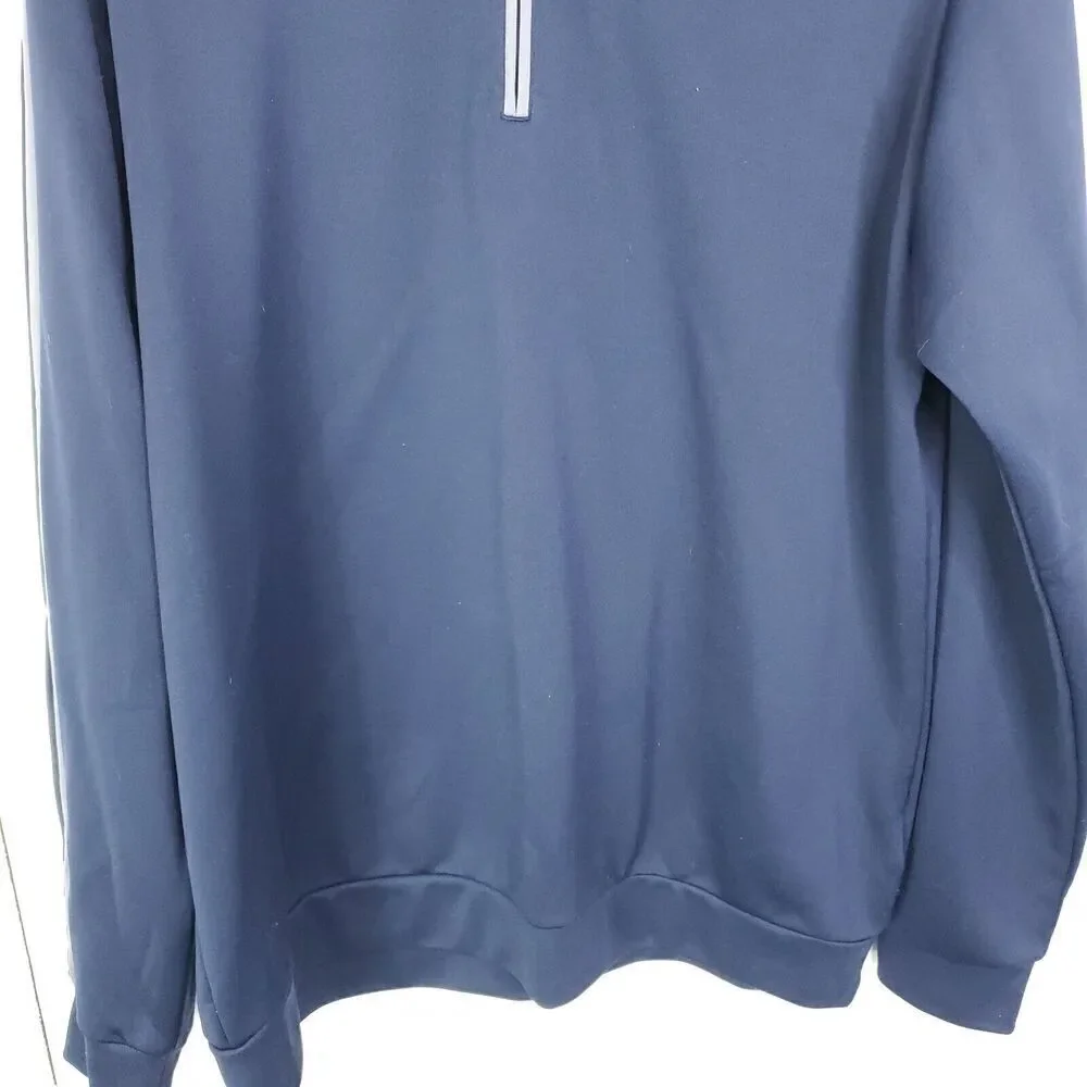 Adidas Jacket Mens L Pullover Quarter Zip Athlete Golf Navy Sports Soccer